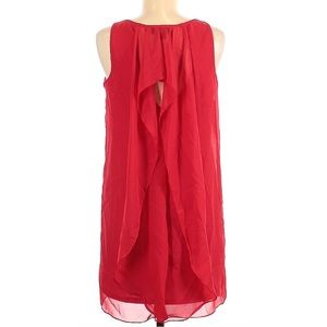 Iz Byer red sheer chiffon mini dress with keyhole back
